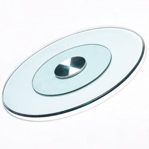 dxcaicc dining table glass turntable,glass lazy susan turntable dining table,round tempered glass with silent bearing centerpieces,steady swivel dining table glass serving tray,80cm
