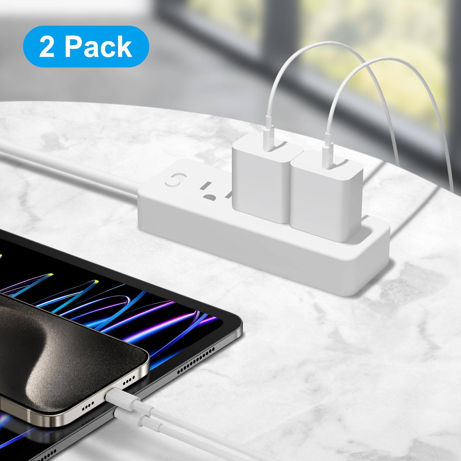 iPhone 15 Charger Fast Charging - 20W USB C Wall Charger Block and 10Ft Type C to C Cable for iPhone 15/15 Pro/15 Pro Max, iPad Pro, Air 5/4, iPad 10/Mini 6, Samsung Galaxy and Android Phones