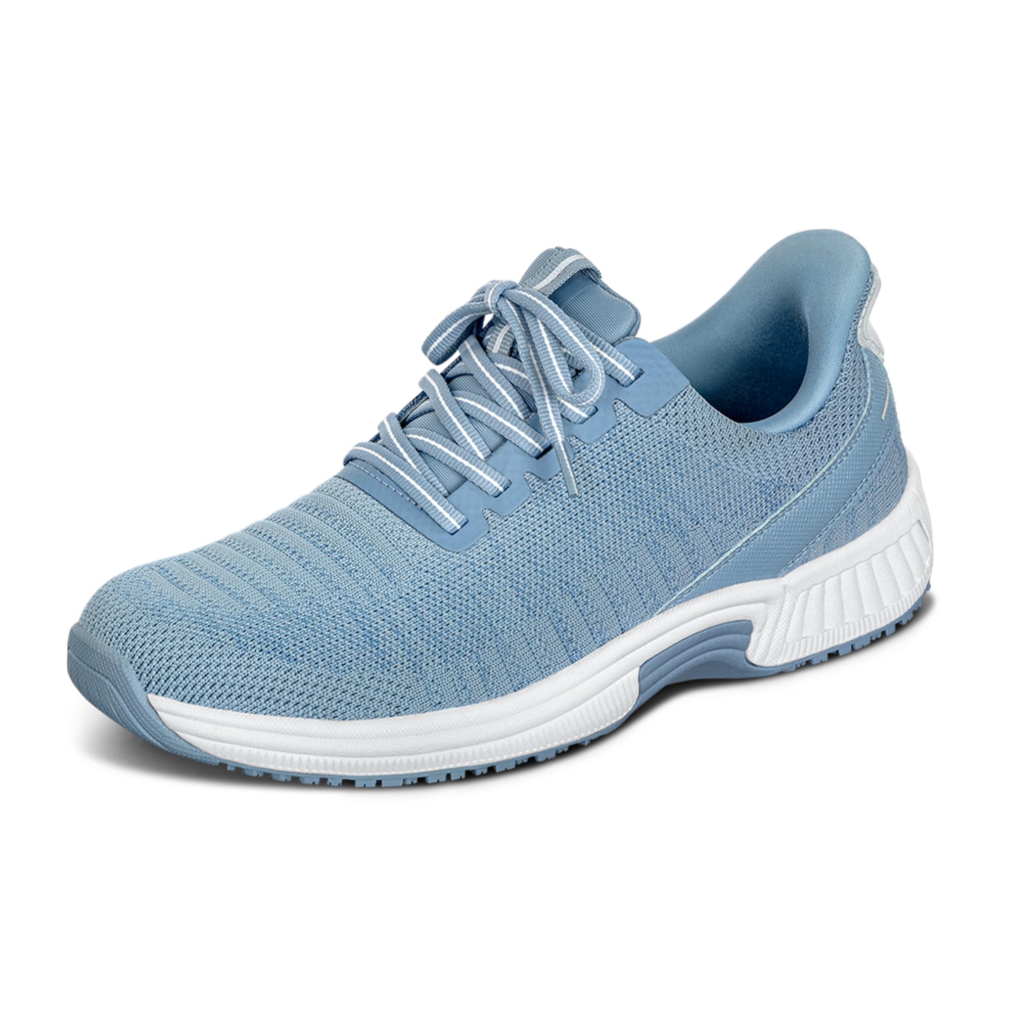 Orthofeet Women's Orthopedic Blue Knit Kita Hands-Free Sneakers, Size 7.5