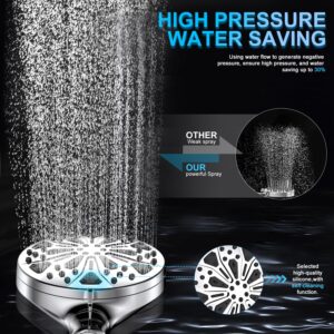 EILIKS Shower Heads with Handheld Spray Combo, High Pressure Filtered Shower Heads 10 Spray Mode Shower Head with Filters, Stainless Steel Hose, Adjustable Bracket, for Tubs Tiles Walls Pets Cleaning