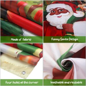 Santa Claus Door Hanging Banner - Christmas Front Door Decoration and Holiday Xmas Background