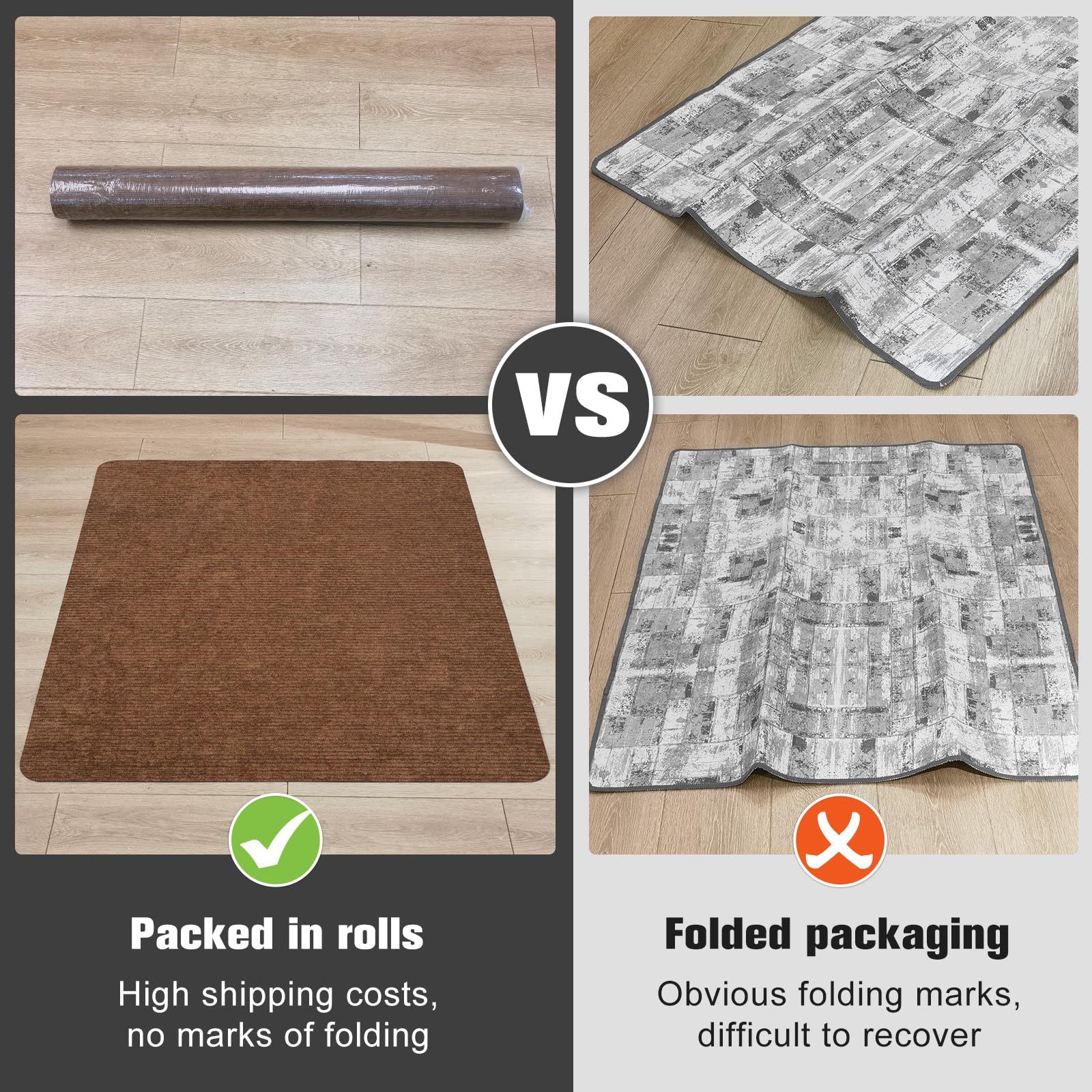 Placoot Desk Chair Mat for Hardwood Floor Corduroy Surface 1/6" Thick 48"x40" Office Chair Mat for Rolling Chairs-100% Large Anti-Slip Backing Under Desk Low-Pile Office Rug Floor Mat for Office/Home