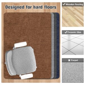 Placoot Desk Chair Mat for Hardwood Floor Corduroy Surface 1/6" Thick 48"x40" Office Chair Mat for Rolling Chairs-100% Large Anti-Slip Backing Under Desk Low-Pile Office Rug Floor Mat for Office/Home