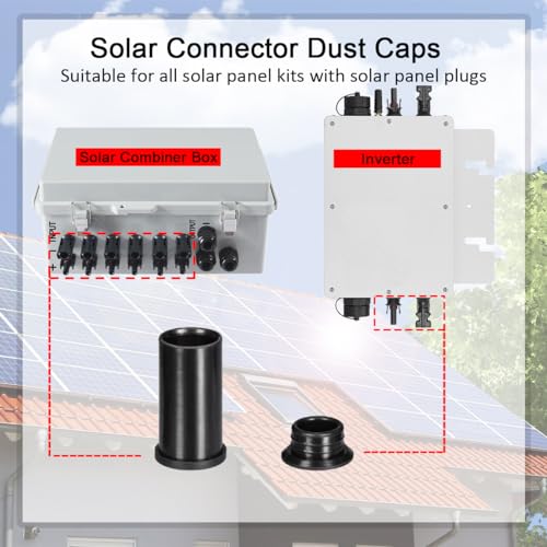 ELFCULB Solar Panel Plug Caps Weather Resistant Dust Male and Female Cap for Solar Panel Connector (6 Pairs)