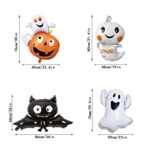 Halloween Baby Shower Party Decorations with A Little Boo is Almost Due Baby Shower Foil Balloon Banner Halloween Ghost and Bat Foil Balloons for Halloween Themed Baby Shower Birthday Party Decor