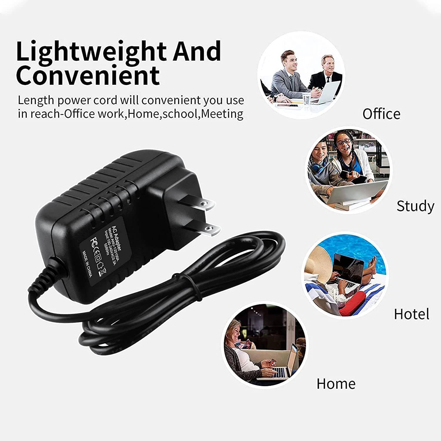 Xzrucst 12V AC/DC Adapter for Mobile Pico Projector Portable HDP200 Mini DLP LED Projector 1080P RGB 80 Lumens Full Hd Miracast Airplay Cinema Video Movie Game Business Home Theater Power Supply