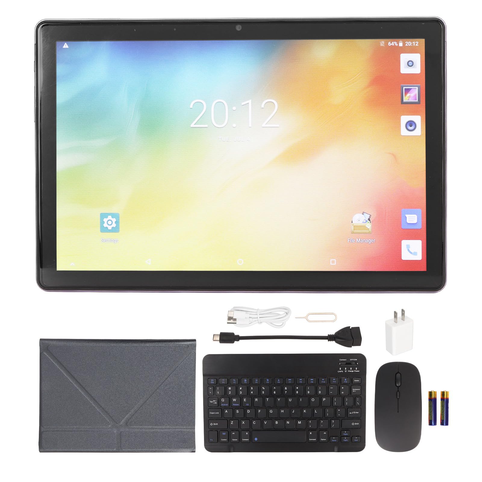 Tablet 10.1in 12G RAM 256GB ROM 5G WiFi 10 Core with Mouse Keyboard, Premium Design, High Definition Display (US Plug)