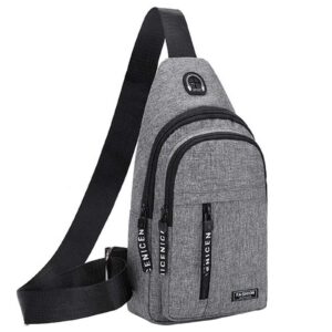 multipurpose strap bag - crossbody backpack with headphone hole hiking backpack shoulder bag for men & women