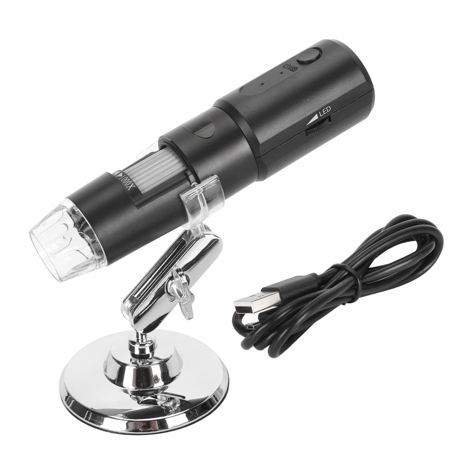 USB Digital Microscope 50X to 1000X, 8 LED Fill Light & Stand, Portable Handheld Mini USB WiFi Microscope Camera Magnifier, for Android Windows