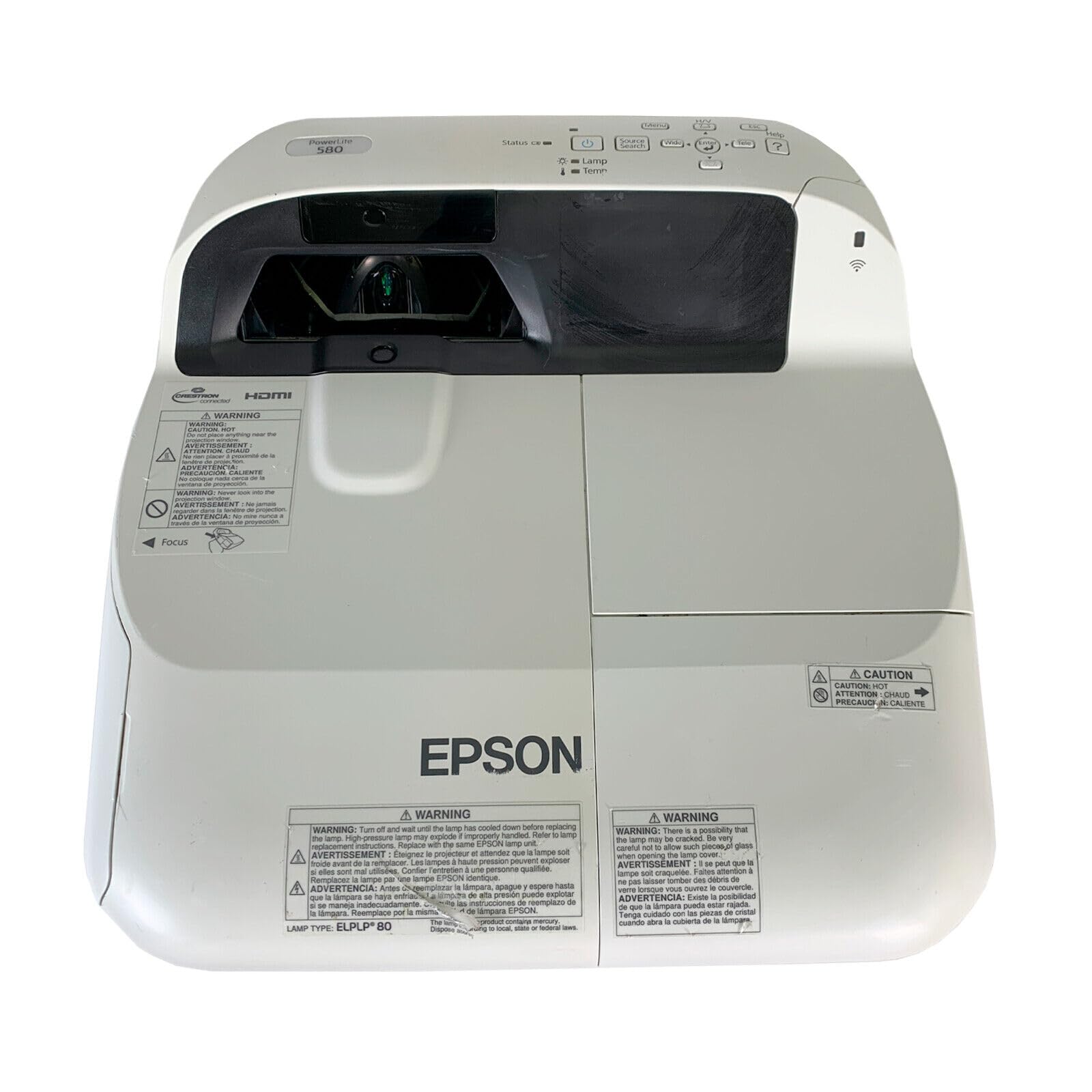 Epson PowerLite 580 3LCD Projector 3200 Lumens HD HDMI Ultra Short Throw Bundle Remote Control, Power Cable, HDMI Cable