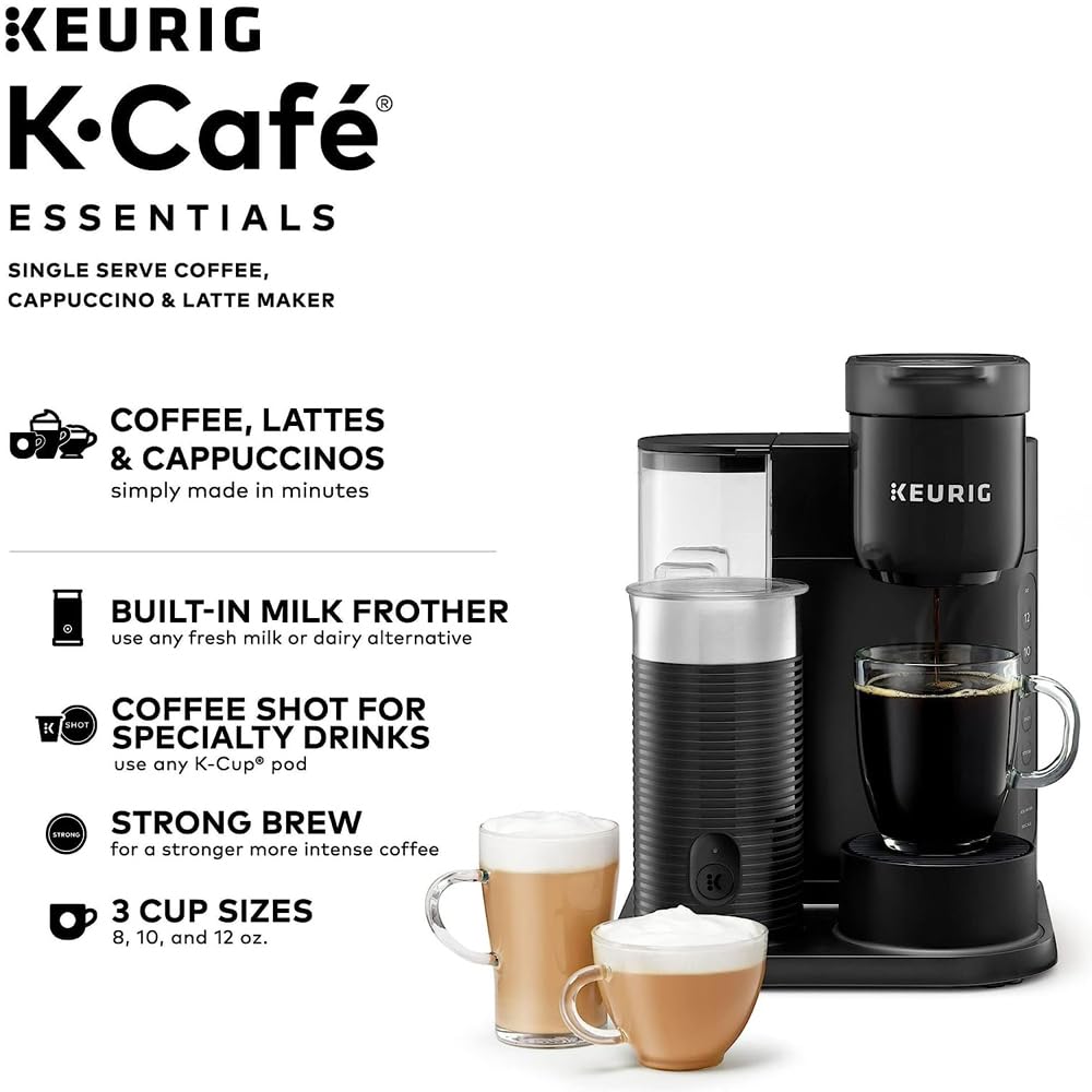 Keurig 5000365473 K-Cafe Essentials Single Serve K-Cup Coffee Maker (Renewed)