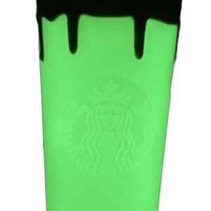 Starbucks 2023 Fall Halloween Green Glow in The Dark Slime Drip Cup, 24 fl oz, Venti