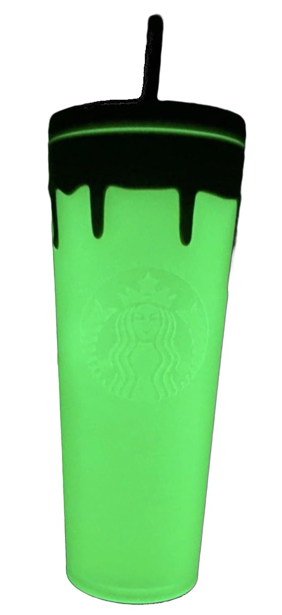 Starbucks 2023 Fall Halloween Green Glow in The Dark Slime Drip Cup, 24 fl oz, Venti