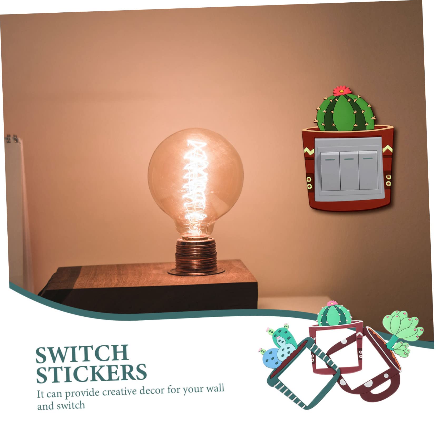 DOITOOL Switch Sticker 4 Sets Sticker Dimmer for Led Lights Light Light Dimmer Led Dimmer Wall Decals Wall Decals Glow in The Soft Rubber Protector Removable Switch Decals