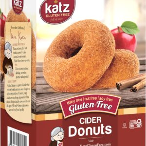 Katz Gluten Free Cider Donuts, Seasonal Gluten Free Donut with a Sweet Apple Cider Taste, Coated with Cinnamon Sugar, Kosher, Dairy Free, Soy Free, Nut Free, No Artificial Flavors. 3 Pack (10.5 Oz)