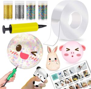 toyunited nano tape bubble kit for kids - 9.8ft double sided nano tape kit with balloon pump, kids balloon party activities, toys, gifts for girls boys 4, 5, 6, 7, 8, 9, 10 years old