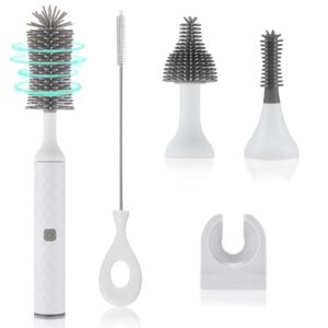 biqin electric cleaning brush set 4 piece multi-purpose cleaner brushes,360° high-speed rotation cleaning,1500mah,waterproof ipx65,perfect household cleaning brushes(white)