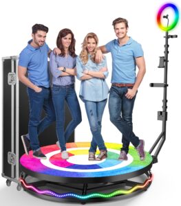 ecoatm 360 photo booth machine for parties with ring light free custom logo stand on remote control automatic slow motion 360 spin photo camera booth