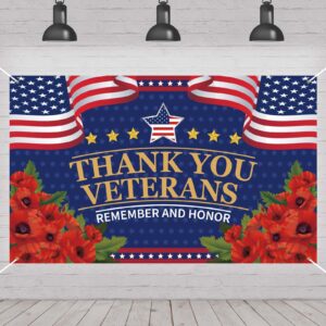 veterans day decorations photography red poppies thank you veterans day banner 4th of july patriotic fourth of july veterans day backdrop remember and honor decorations and supplies for party