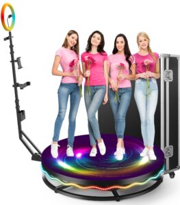 360 photo booth machine for parties free custom logo with ring light stand on remote control automatic slow motion 360 spin photo camera booth
