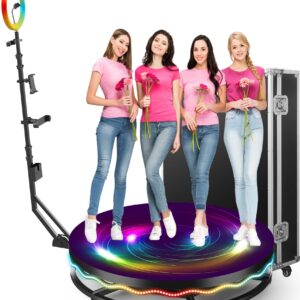 360 Photo Booth Machine for Parties Free Custom Logo with Ring Light Stand on Remote Control Automatic Slow Motion 360 Spin Photo Camera Booth