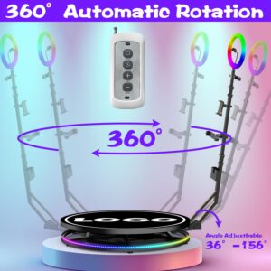 360 Photo Booth Machine for Parties Free Custom Logo with Ring Light Stand on Remote Control Automatic Slow Motion 360 Spin Photo Camera Booth