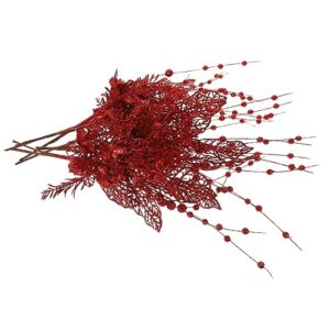 BESTOYARD 8pcs Decor Berries Artificial Floral Picks DIY Berry Adornment Artificial Berry Stem Fake Berry Christmas Tree Picks Artificial Berry Picks Christmas Picks Resin Branch Plug-in