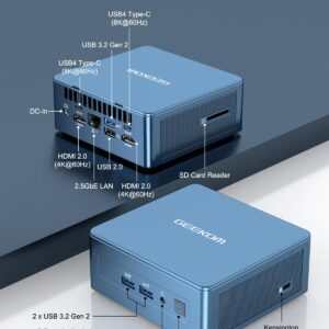 GEEKOM Mini PC Mini IT13, 13th Intel Core i7-13620H (10C/16T, up to 4.9GHz), 32GB DDR4 RAM/1TB PCIe Gen4 SSD Mini Desktop NUC13, USB4.0/8K UHD/WiFi 6E/BT5.2, Home&Office Mini Desktop Computers