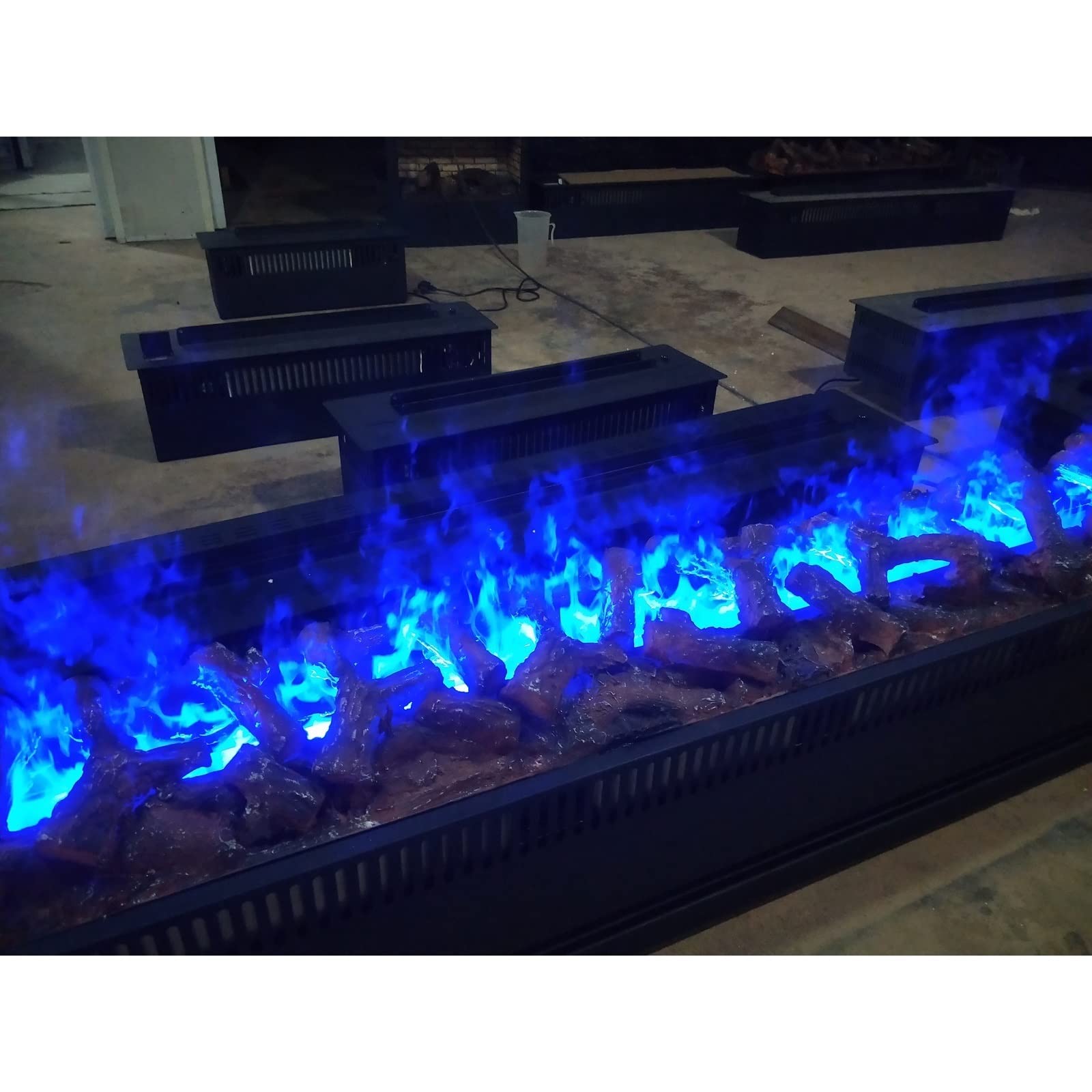 CULIACAN Electric Fireplace Electric Fireplace 3D Water Vapor Electric Fireplace with Remote, with Three Colors Changing 3D Atomized Fireplace (Color : Black, Size : 150cm)