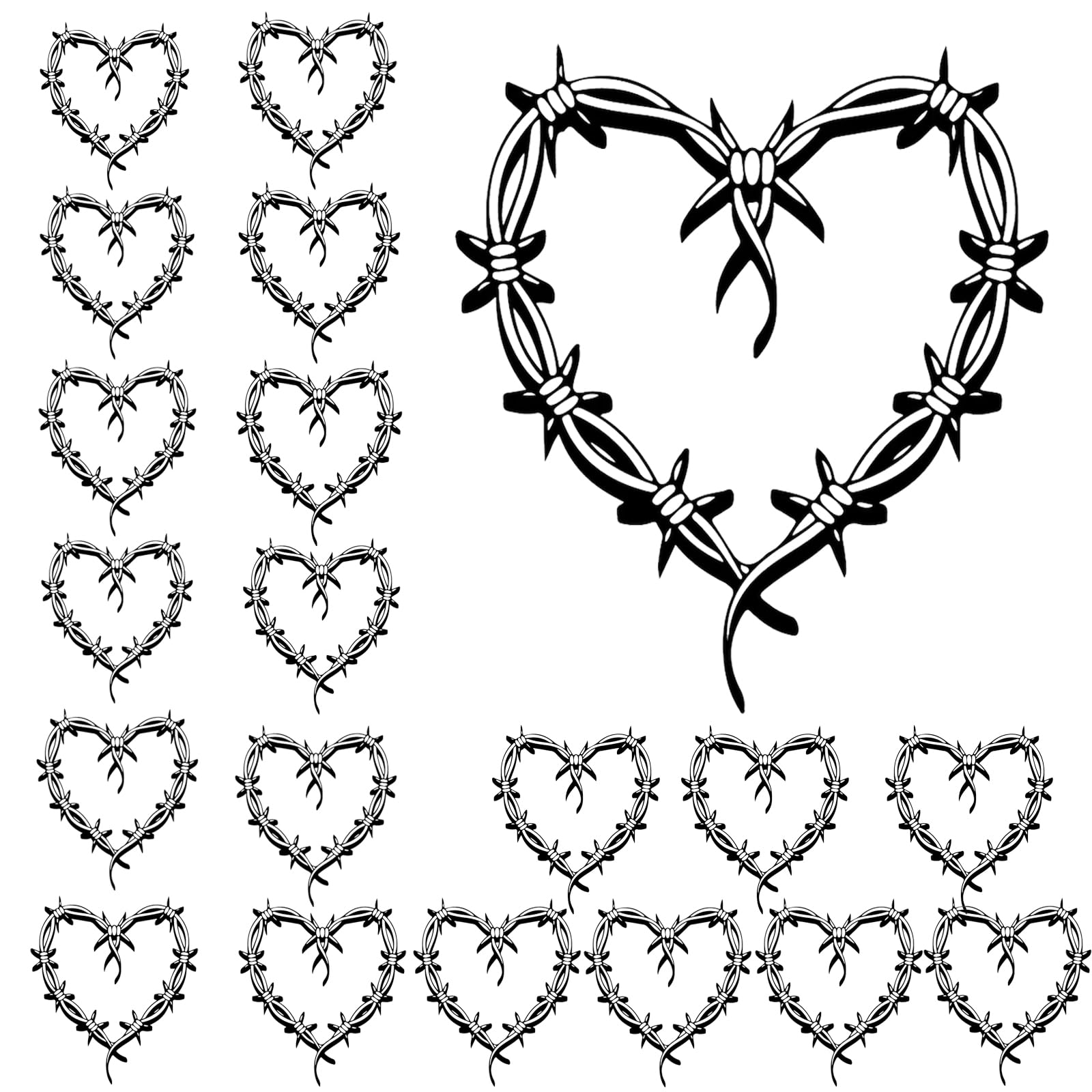 QualityLife Karol Temporary Tattoos, 20pcs Multicolor Heart Themes, Easy to Apply, Waterproof, Safe Materials, Long-Lasting, Concert Accessories or Gifts