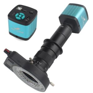 4k ultra hd 1080p hdmi usb digital video microscope camera 100x 300x c-mount lens professional phone pcb soldering repair tools (color : 180x wd105)