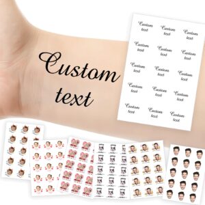 custom temporary tattoos personalized tattoos with photo face name logo customized for adults kids women men gift wedding birthday xmas bachelorette party graduation decor text