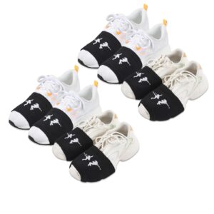 yavoun socks for dancing - 4 pairs, wearing dance socks on shoes, easy pivoting and sliding on sticky indoor dance floors (blak+white)