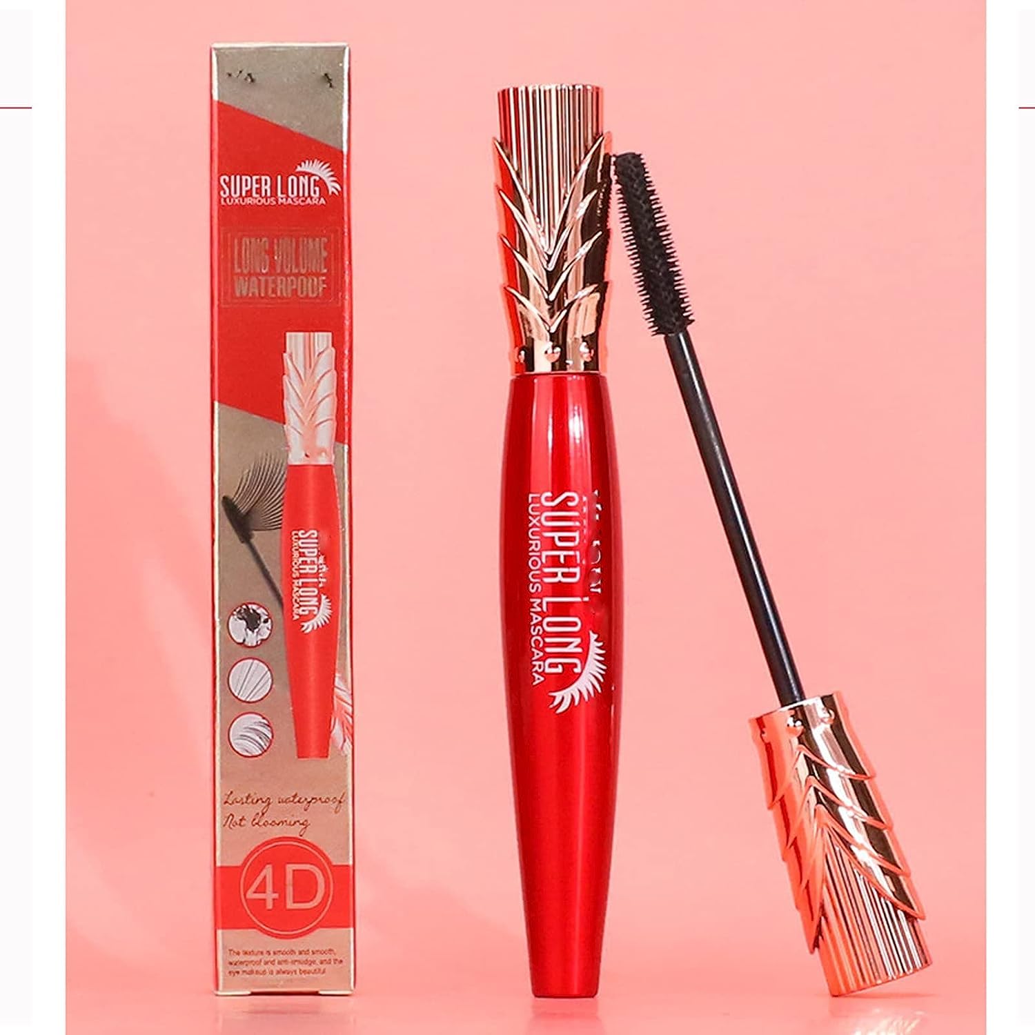 Yanquina Mascara, Yanqina Super Long Mascara, 4d Waterproof and Sweat Proof Mascara-Super Long Luxurious Mascara, Stereo Lengthening Mascara, (1pcs)