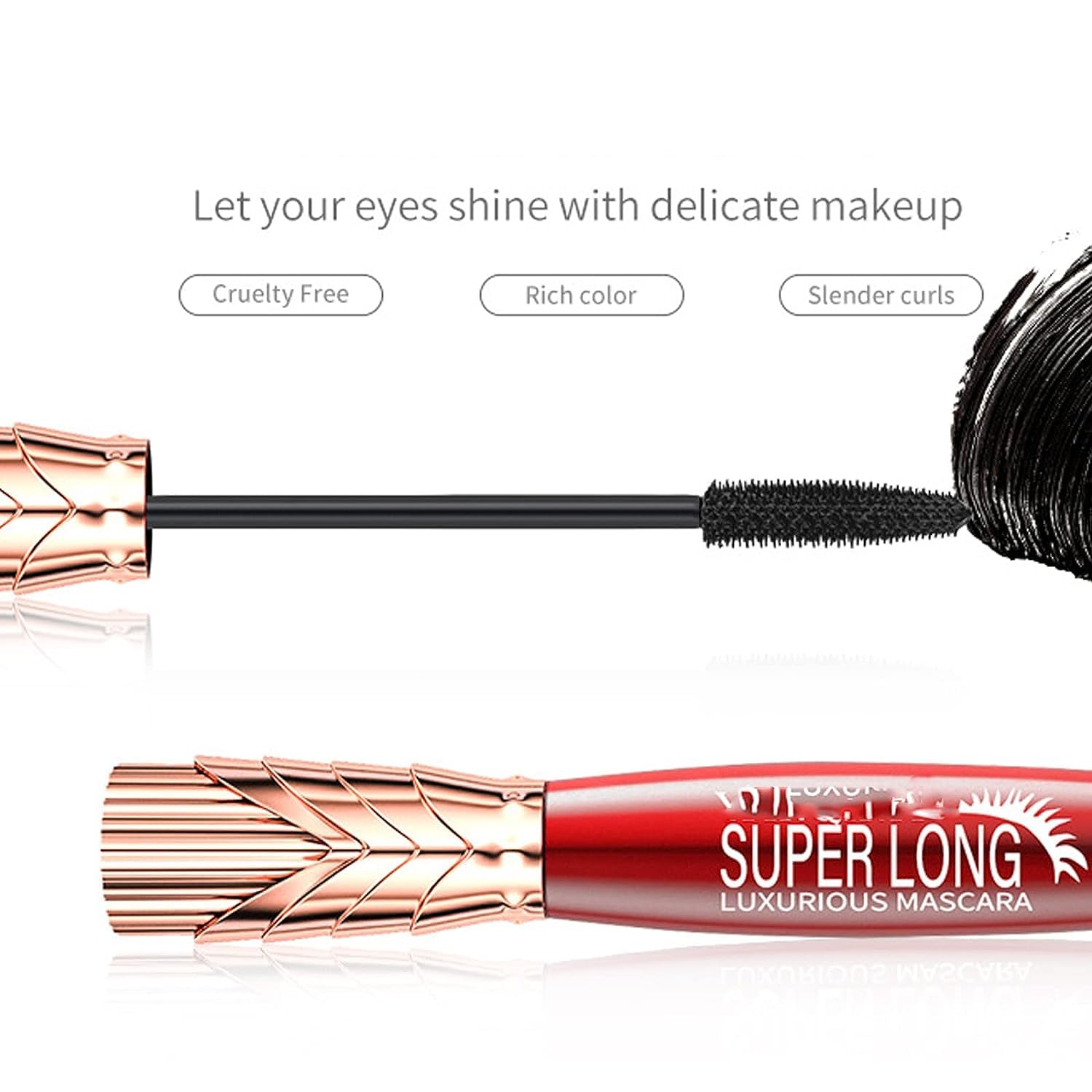 Yanquina Mascara, Yanqina Super Long Mascara, 4d Waterproof and Sweat Proof Mascara-Super Long Luxurious Mascara, Stereo Lengthening Mascara, (1pcs)