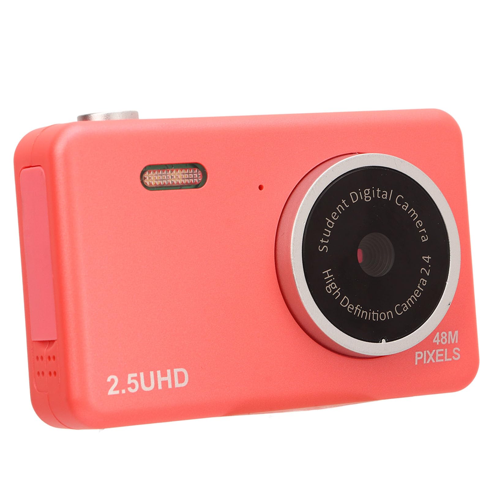 Compact Cute Dual Lens Digital Camera, 2.5K HD Selfie Camera with 8X Zoom for Students (Pink)