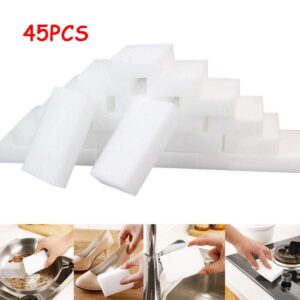 GDJGTA 45Pcs Pad Foam Cleaner Kitchen Cleaning Eraser Sponge Kitchen，Dining Bar Water Stain Remover for Glass (A-45Pcs Sponge Eraser, One Size)