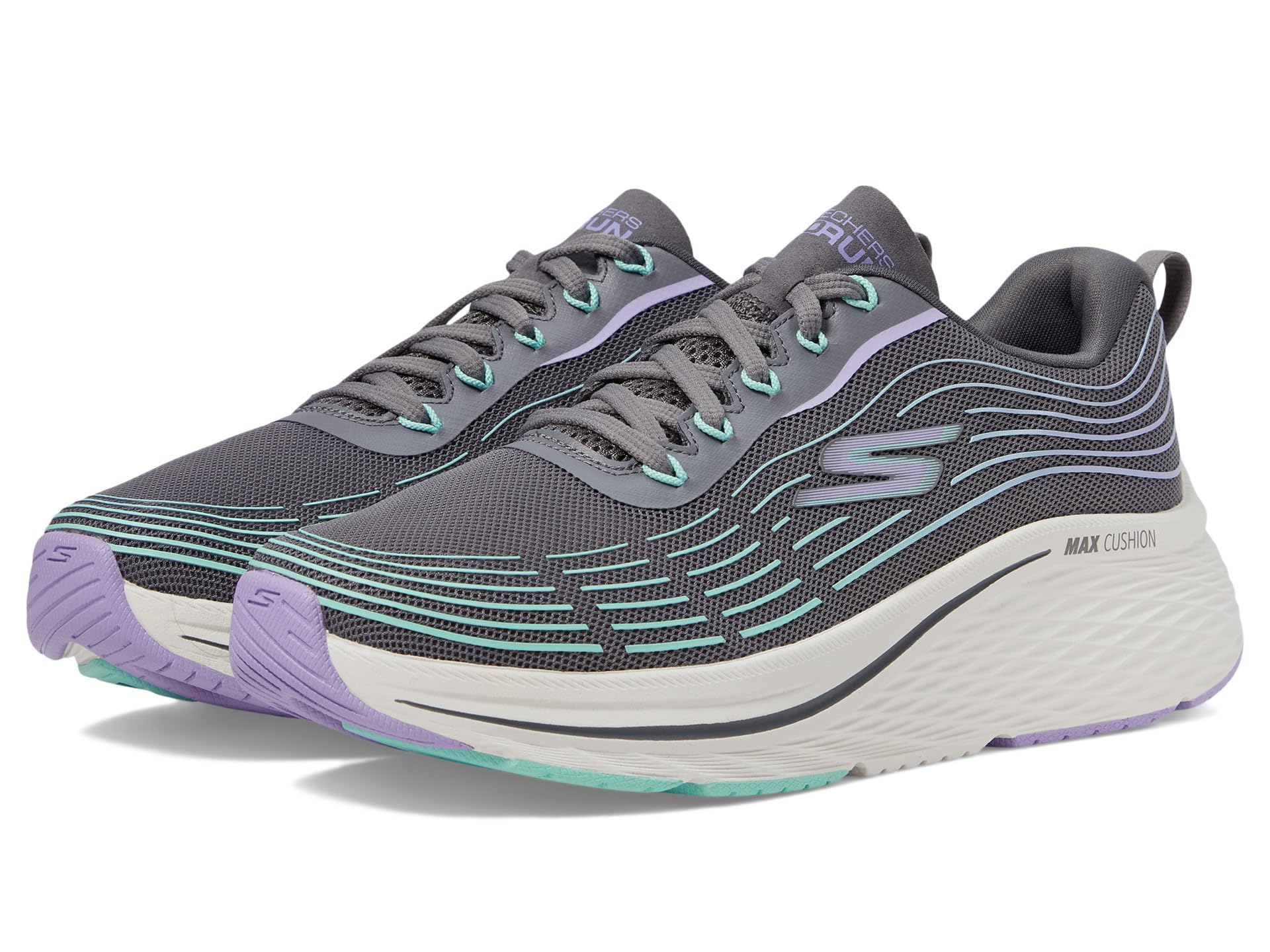 Skechers Women's Max Cushioning Elite 2.0 Sneaker, Charcoal/Lavender, 9.5