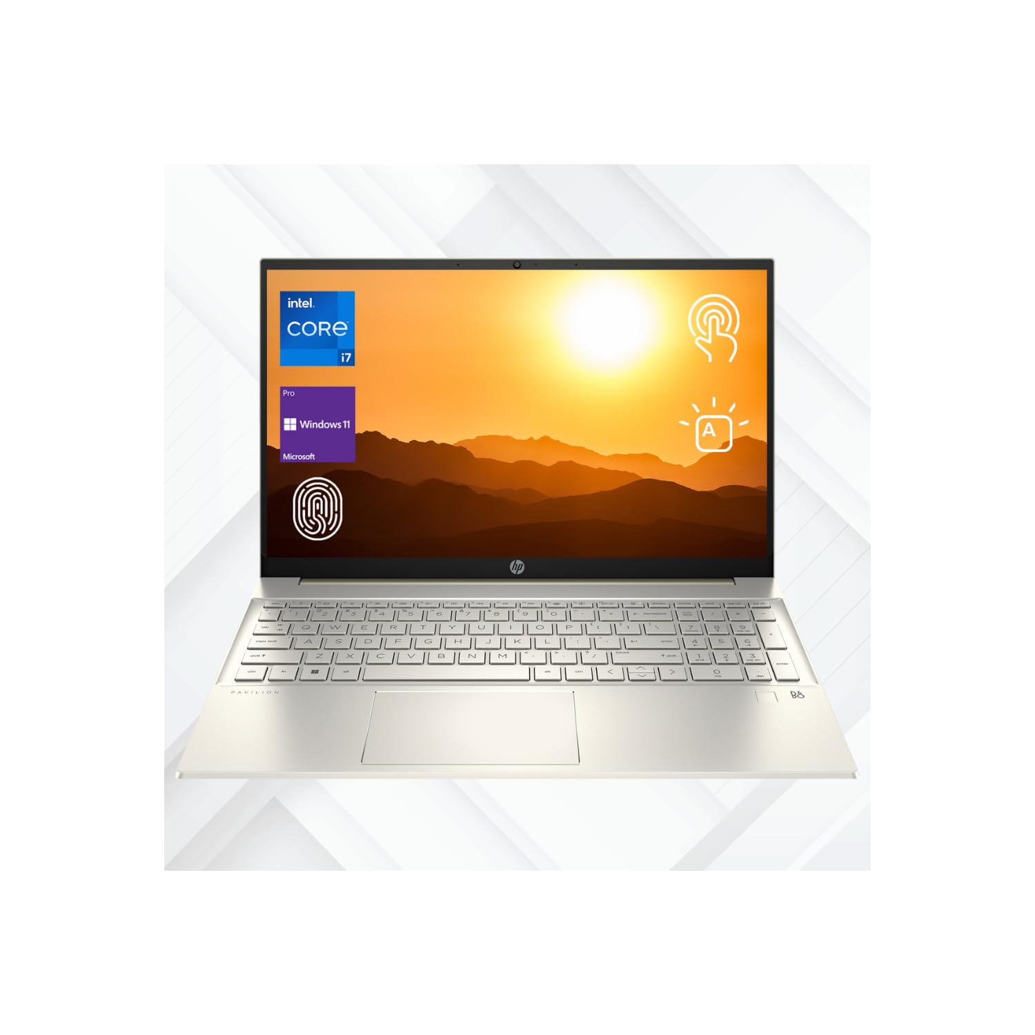 HP Pavilion 15t Laptop, 15.6" FHD Touchscreen, Intel Core i7-1355U Processor, 64GB RAM, 4TB SSD, Webcam, Backlit Keyboard, FP Reader, HDMI, Wi-Fi 6, Windows 11 Pro, Warm Gold