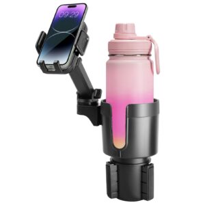 jkapy cup holder phone mount for car,2 in 1 cup holder expander for car with 360°rotation long arm phone holder cell phone holder for car compatible with all smartphones