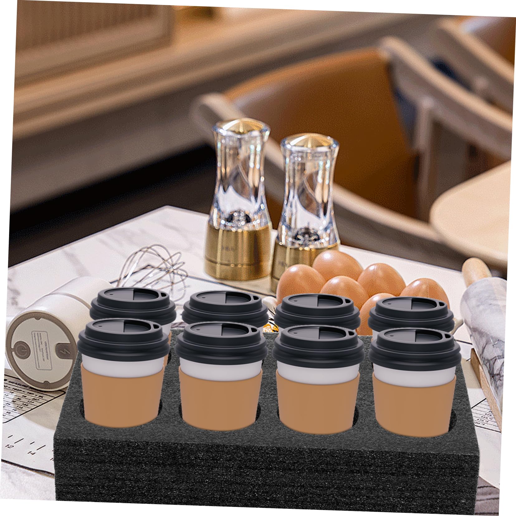 SOLUSTRE 2pcs Milk Tea Cup Holder Pearl Cotton Travel Refrigerator Food Rack