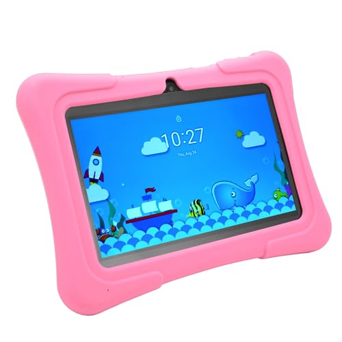 Cute Kids Tablet, 100‑240V 3000mAh Battery 32GB ROM Quad Core WiFi Dual Camera 7 Inch Children Tablet Touch Screen for Android 10.0 for Boys (US Plug)