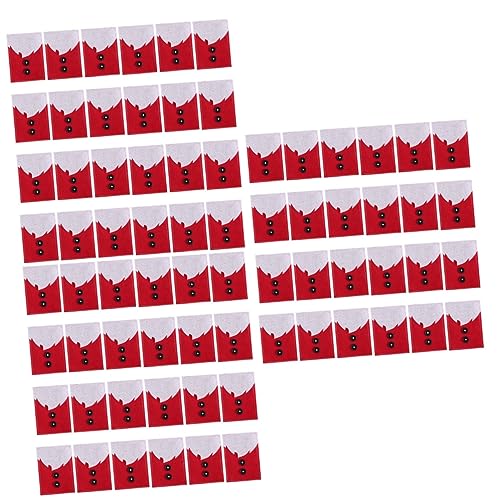 ERINGOGO 72 Pcs Christmas Tableware Bag Santa Cutlery Silverware Holder Christmas Tableware Holder Christmas Tableware Storage Bag Fork Bags Covers Clothing Cutlery Bag