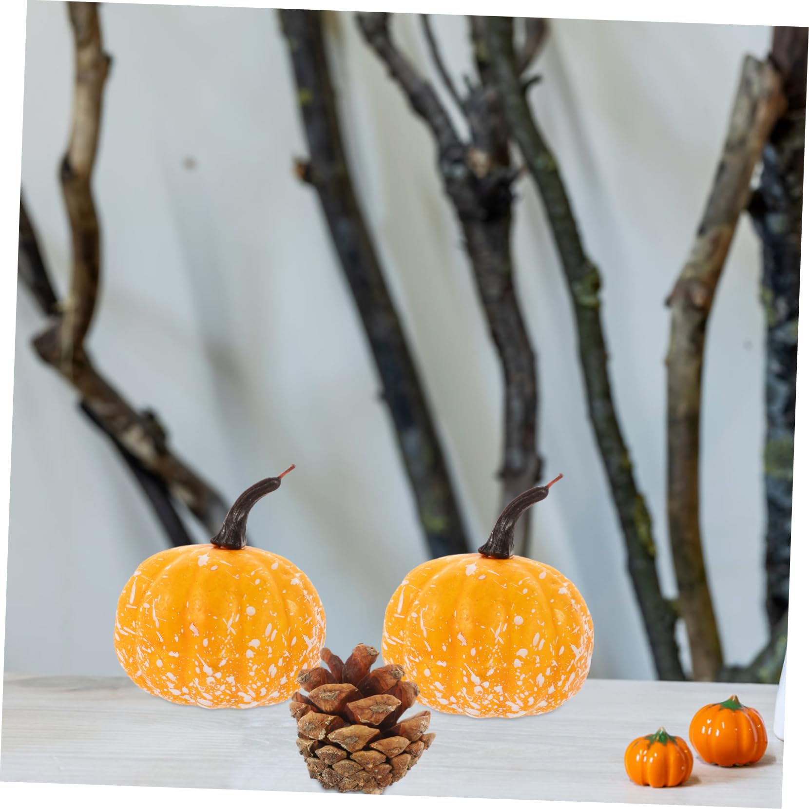 Alasum 1 Set fall decor party supplies halloween decorations pinesol Pumpkin And Maple Leaf Kit Artificial Fall Acorns Maple Leaf Photo Props Artificial Maple Leaves Foam Ornament autumn