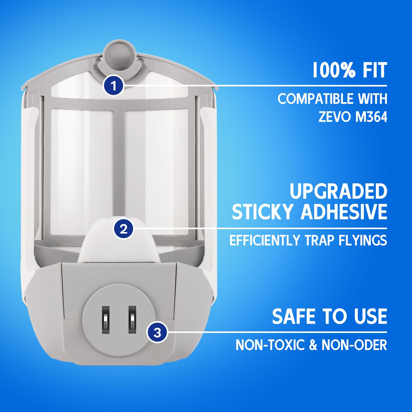 6 Pack Refill Cartridge Kit Compatible with ZEVO Plug-in Light M364 and Max, Replacement 100% Fit (6PC)