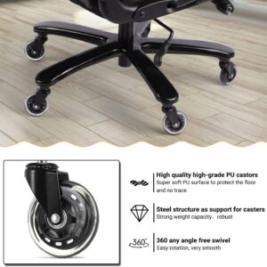 400lbs Big and Tall Office Chair Wide Spring Seat Executive Office Chair for Heavy People Adjustable Headrest Home Office Desk Chair with Heavy Duty Casters 360 Swivel High Back Computer Chair (BLACK)