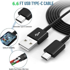 Adaptive Fast Charging Block with 6.6FT USB Type C Cable Compatible with Samsung Galaxy S9 S9 Plus S8 S8+ S10 S10e Note 8 Note 9 A32, A40, A41, A42, A50