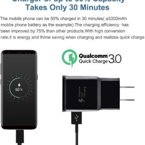 Adaptive Fast Charging Block with 6.6FT USB Type C Cable Compatible with Samsung Galaxy S9 S9 Plus S8 S8+ S10 S10e Note 8 Note 9 A32, A40, A41, A42, A50