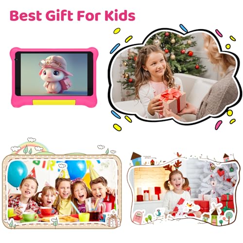 Tablet for Kids 7 Inch Android 12 Kids Tablets Parental Control Bluetooth, WiFi, Dual Camera, Children's Tablet Educational, Games