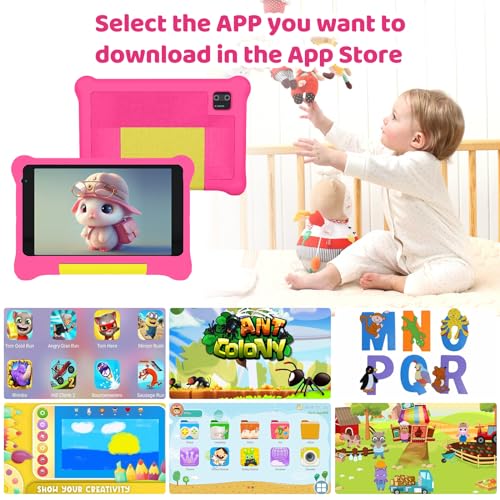 Tablet for Kids 7 Inch Android 12 Kids Tablets Parental Control Bluetooth, WiFi, Dual Camera, Children's Tablet Educational, Games